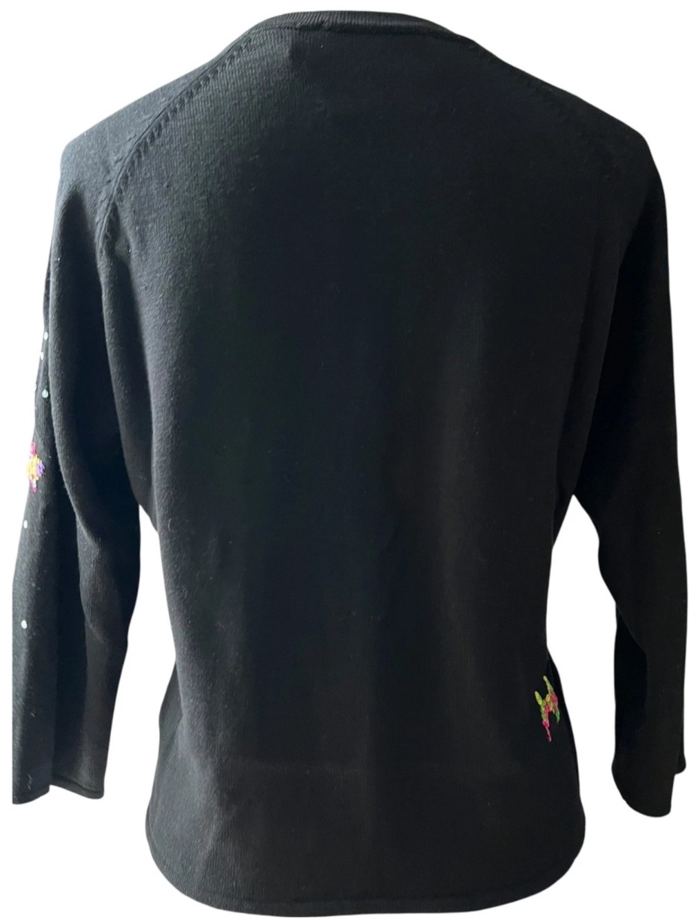 Michael Simon Vintage Sweater Small Y2K Cardigan Silk Art to Wear Fish Seascape - Picture 16 of 16